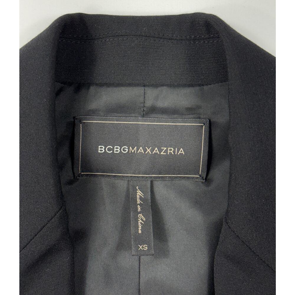BCBGMAXAZRIA Womens Black Straight Fit Blazer Black Open-Back with Straps XS - Picture 3 of 12